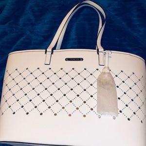 Michael Kors tote carry all white leather